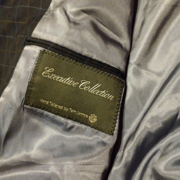 Executive Collection Hand Tailored By Tom James Suit Coat Jacket Blue No Tags - Picture 4 of 5